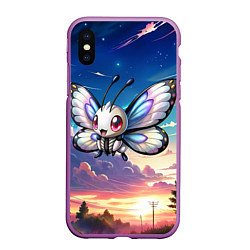 Чехол iPhone XS Max матовый Pokemon butterfree, цвет: 3D-фиолетовый