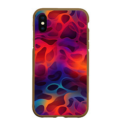 Чехол iPhone XS Max матовый Паттерн неоновой волны