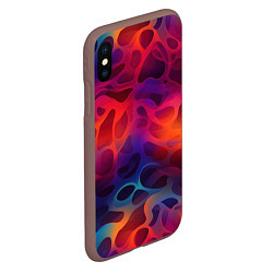 Чехол iPhone XS Max матовый Паттерн неоновой волны, цвет: 3D-коричневый — фото 2