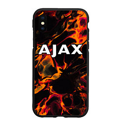 Чехол iPhone XS Max матовый Ajax red lava, цвет: 3D-черный