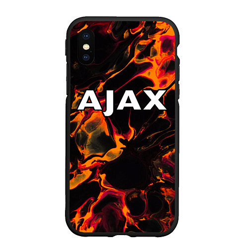 Чехол iPhone XS Max матовый Ajax red lava / 3D-Черный – фото 1