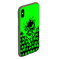 Чехол iPhone XS Max матовый Samurai cyberpunk 2077 japan, цвет: 3D-темно-зеленый — фото 2