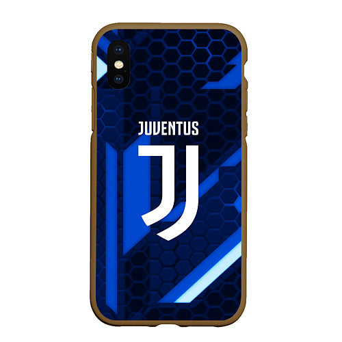 Чехол iPhone XS Max матовый Juventus sport geometry steel / 3D-Коричневый – фото 1