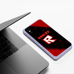 Чехол iPhone XS Max матовый Roblox текстура мобайл гейм, цвет: 3D-светло-сиреневый — фото 2