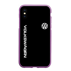 Чехол iPhone XS Max матовый Volkswagen logo white, цвет: 3D-фиолетовый