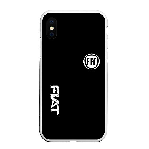 Чехол iPhone XS Max матовый FIAT logo white auto / 3D-Белый – фото 1