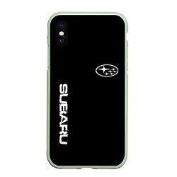 Чехол iPhone XS Max матовый Subaru logo white