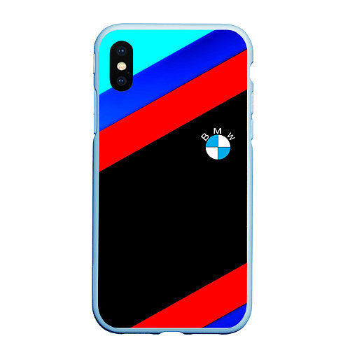 Чехол iPhone XS Max матовый BMW line sport / 3D-Голубой – фото 1