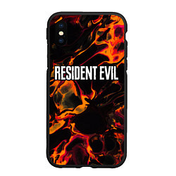 Чехол iPhone XS Max матовый Resident Evil red lava, цвет: 3D-черный