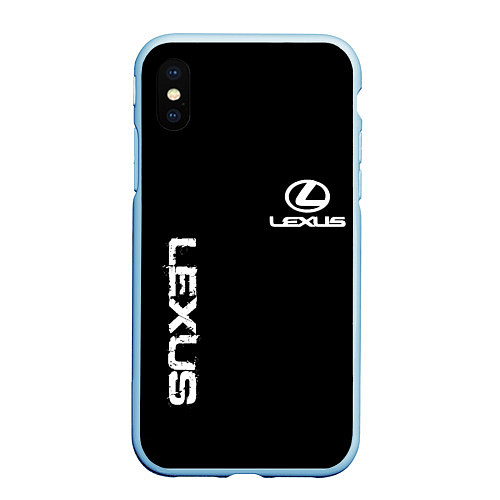 Чехол iPhone XS Max матовый Lexus white logo auto / 3D-Голубой – фото 1