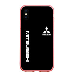 Чехол iPhone XS Max матовый Mitsubishi logo white auto, цвет: 3D-баблгам