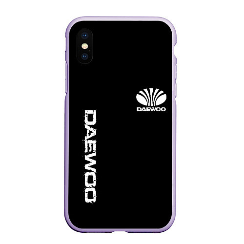 Чехол iPhone XS Max матовый Daewoo logo white / 3D-Светло-сиреневый – фото 1