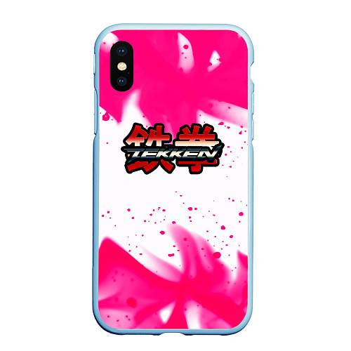 Чехол iPhone XS Max матовый Tekken neon flame / 3D-Голубой – фото 1