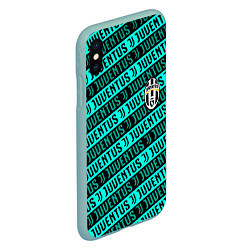 Чехол iPhone XS Max матовый Juventus pattern logo steel, цвет: 3D-мятный — фото 2