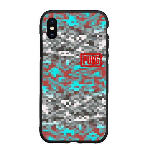 Чехол iPhone XS Max матовый PUBG милитари / 3D-Черный – фото 1