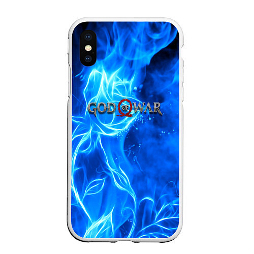 Чехол iPhone XS Max матовый God of war neon flower / 3D-Белый – фото 1