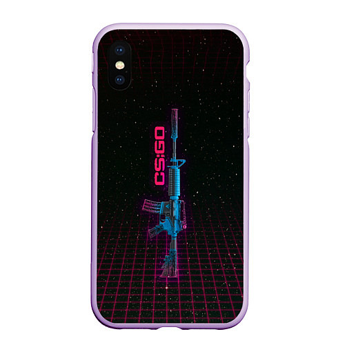 Чехол iPhone XS Max матовый M4a1-s опустошитель - CS:GO / 3D-Сиреневый – фото 1