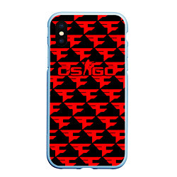 Чехол iPhone XS Max матовый Counter strike faze clan, цвет: 3D-голубой