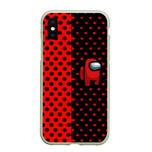 Чехол iPhone XS Max матовый Among us geometry dot / 3D-Салатовый – фото 1