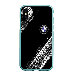 Чехол iPhone XS Max матовый BMW : автомобильные текстуры шин, цвет: 3D-мятный