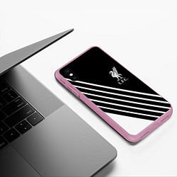 Чехол iPhone XS Max матовый Liverpool sport fc geometry, цвет: 3D-розовый — фото 2