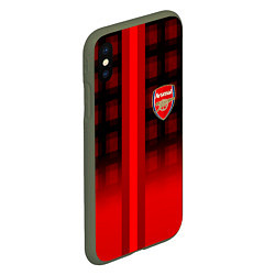 Чехол iPhone XS Max матовый Arsenal fc sport geometry steel, цвет: 3D-темно-зеленый — фото 2