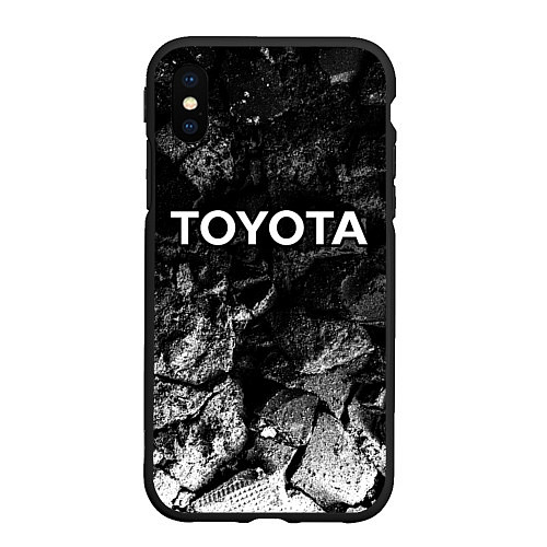 Чехол iPhone XS Max матовый Toyota black graphite / 3D-Черный – фото 1