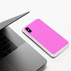 Чехол iPhone XS Max матовый Паттерн сетчатый контурный, цвет: 3D-белый — фото 2