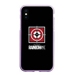 Чехол iPhone XS Max матовый Rainbow six action game, цвет: 3D-сиреневый