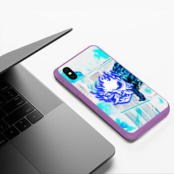 Чехол iPhone XS Max матовый Samurai logo howl, цвет: 3D-фиолетовый — фото 2