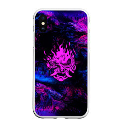 Чехол iPhone XS Max матовый Cyberpunk неоновые краски