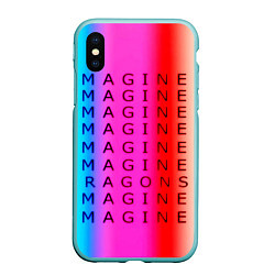 Чехол iPhone XS Max матовый Imagine Dragons neon rock