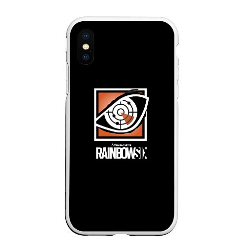 Чехол iPhone XS Max матовый Rainbow six logo ubisoft favorite / 3D-Белый – фото 1