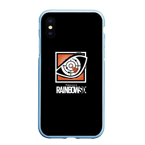 Чехол iPhone XS Max матовый Rainbow six logo ubisoft favorite / 3D-Голубой – фото 1