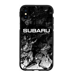 Чехол iPhone XS Max матовый Subaru black graphite, цвет: 3D-черный