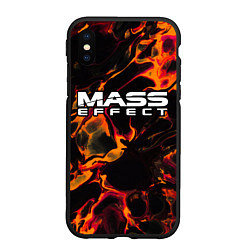Чехол iPhone XS Max матовый Mass Effect red lava