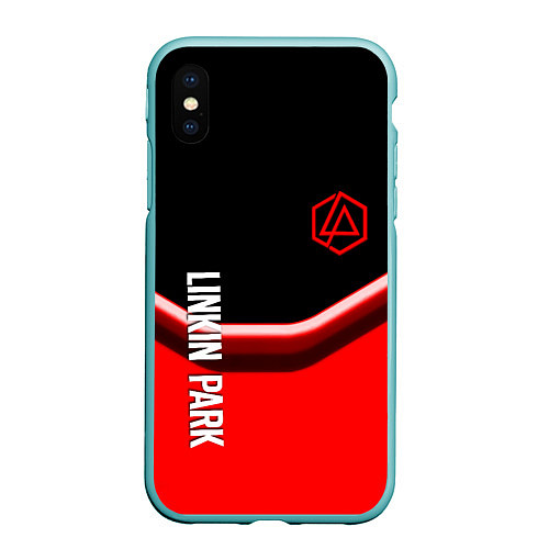 Чехол iPhone XS Max матовый Linkin park geometry line steel / 3D-Мятный – фото 1