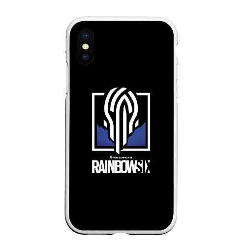 Чехол iPhone XS Max матовый Rainbow six siege logo / 3D-Белый – фото 1