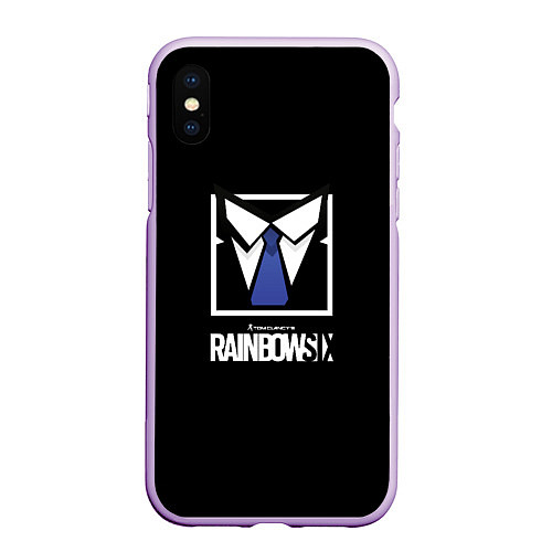 Чехол iPhone XS Max матовый Ubisoft rainbow six / 3D-Сиреневый – фото 1