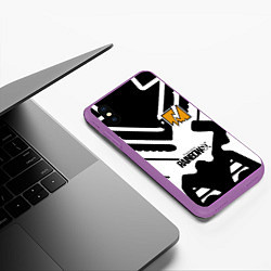 Чехол iPhone XS Max матовый Rainbow six паттерн дигл, цвет: 3D-фиолетовый — фото 2