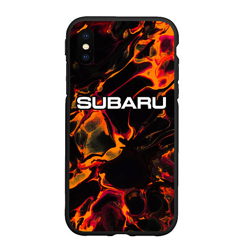 Чехол iPhone XS Max матовый Subaru red lava / 3D-Черный – фото 1