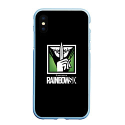 Чехол iPhone XS Max матовый Rainbow six шутер онлайн, цвет: 3D-голубой