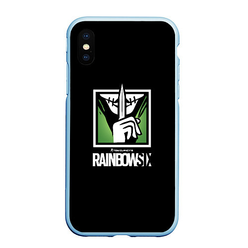 Чехол iPhone XS Max матовый Rainbow six шутер онлайн / 3D-Голубой – фото 1