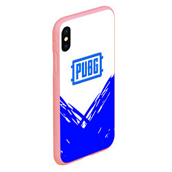 Чехол iPhone XS Max матовый PUBG синие краски, цвет: 3D-баблгам — фото 2