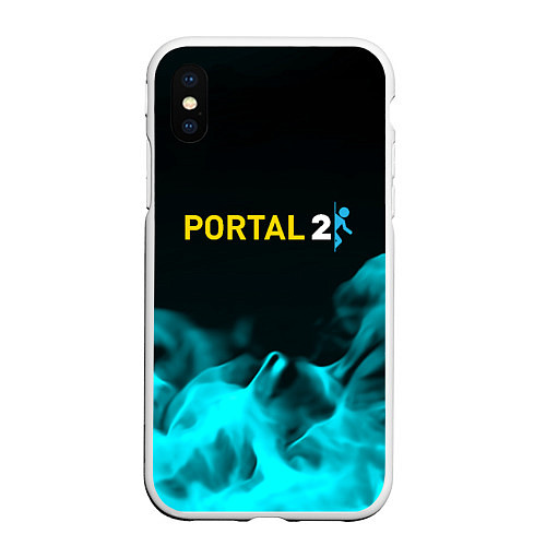 Чехол iPhone XS Max матовый Portal fire blue / 3D-Белый – фото 1