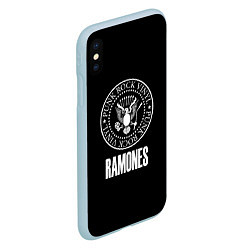 Чехол iPhone XS Max матовый Ramones rock logo, цвет: 3D-голубой — фото 2