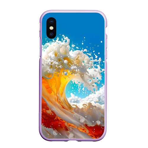 Чехол iPhone XS Max матовый Море пива - большая волна / 3D-Сиреневый – фото 1