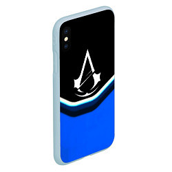 Чехол iPhone XS Max матовый Assassins Creed logo abstergo, цвет: 3D-голубой — фото 2