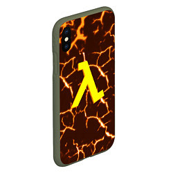 Чехол iPhone XS Max матовый Half life разломы блэк меса, цвет: 3D-темно-зеленый — фото 2