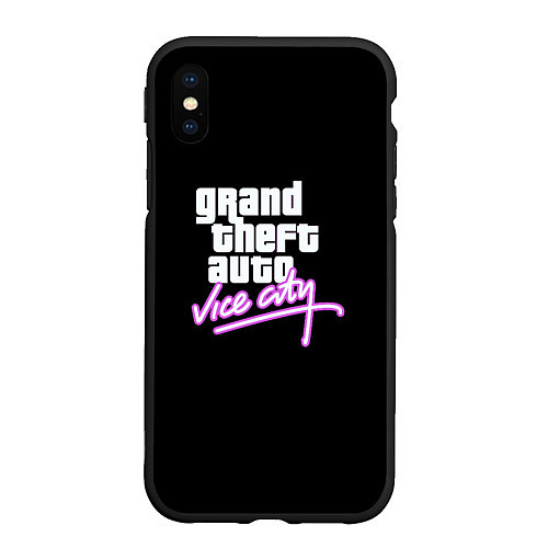 Чехол iPhone XS Max матовый GTA vice city logo / 3D-Черный – фото 1